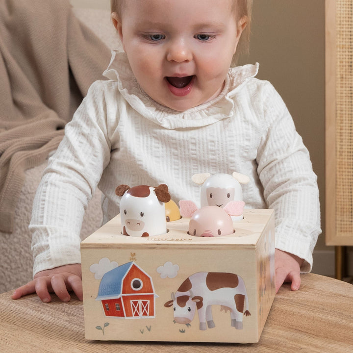 Sample Sale (Slight Damage) - Little Dutch - Wooden Farm Pop Up Animals - Mabel & Fox