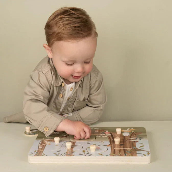 Little Dutch - Wooden Sound Puzzle - Forest Friends - Mabel & Fox