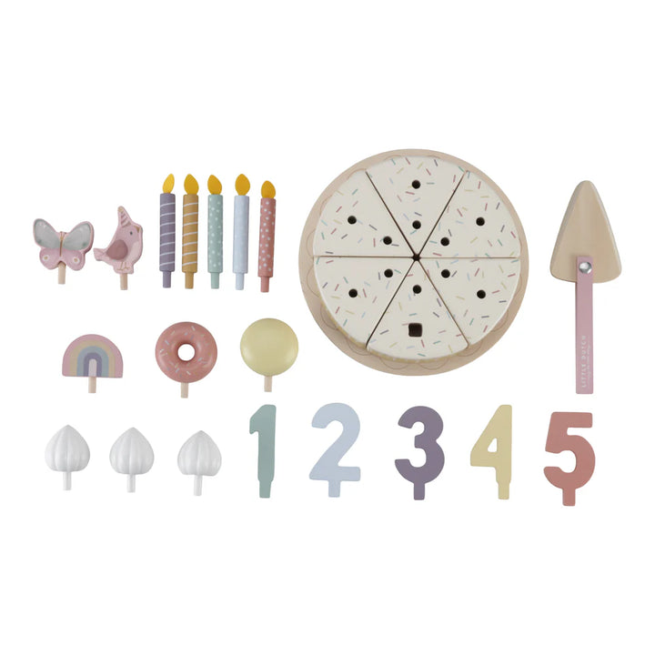 Little Dutch - Wooden Birthday Cake - Pink - Mabel & Fox