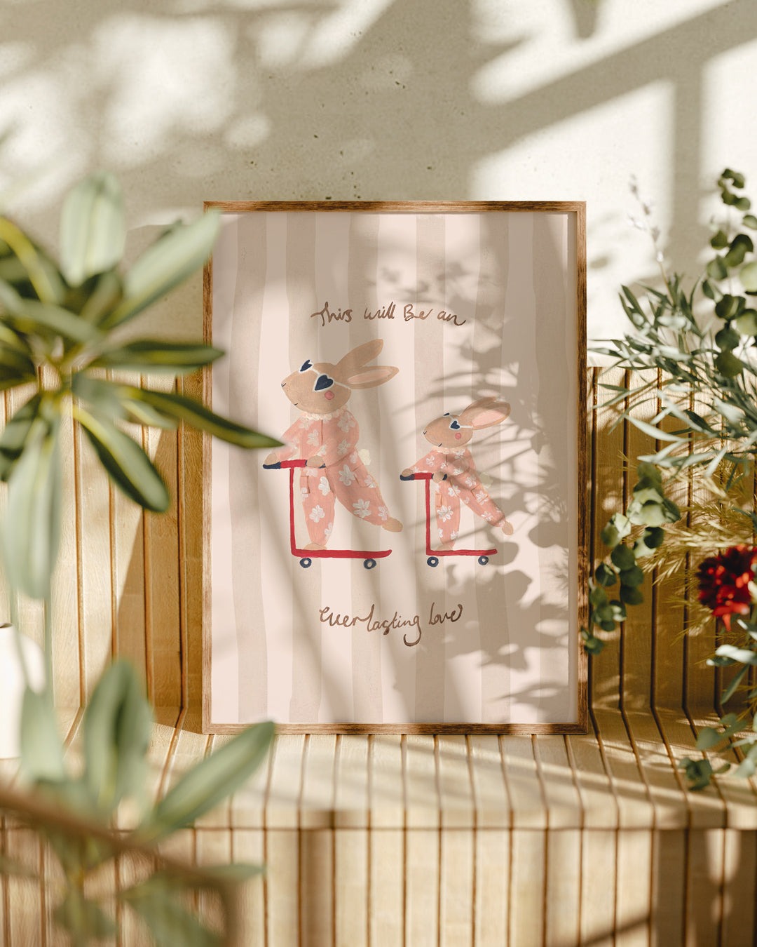 Lion & The Pear - Hand-Illustrated Print - Everlasting Love Bunny Sister