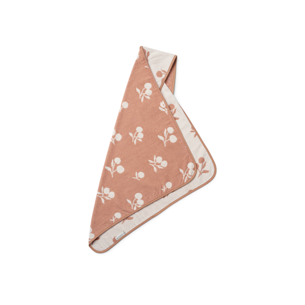 Liewood - Alba Yarn Dyed Hooded Baby Towel - Peach / Sea Shell - Mabel & Fox