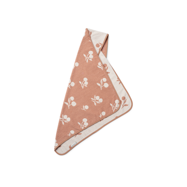Liewood - Alba Yarn Dyed Hooded Baby Towel - Peach / Sea Shell - Mabel & Fox