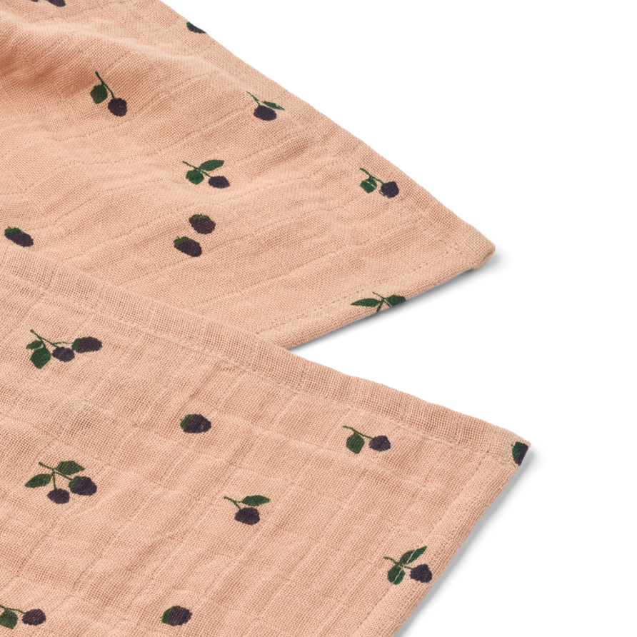 Liewood - Lewis Muslin Cloths - Mini Berry / Pale Tuscany (2 Pack)