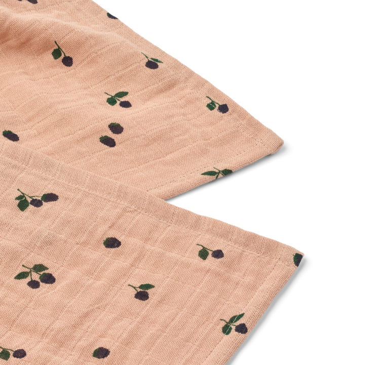 Liewood - Lewis Muslin Cloths - Mini Berry / Pale Tuscany (2 Pack)