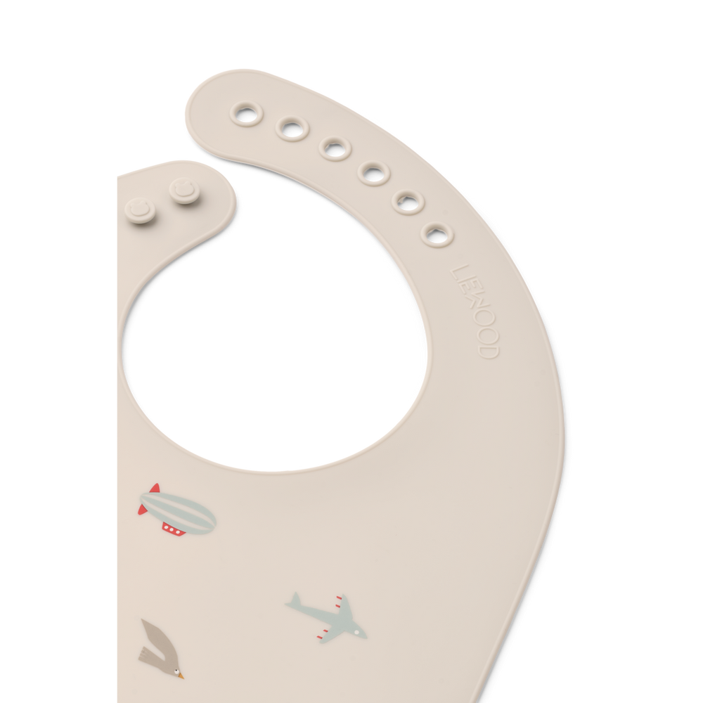 Liewood - Tilda Silicone Bib - Aviator / Ecru (2 Pack) - Mabel & Fox