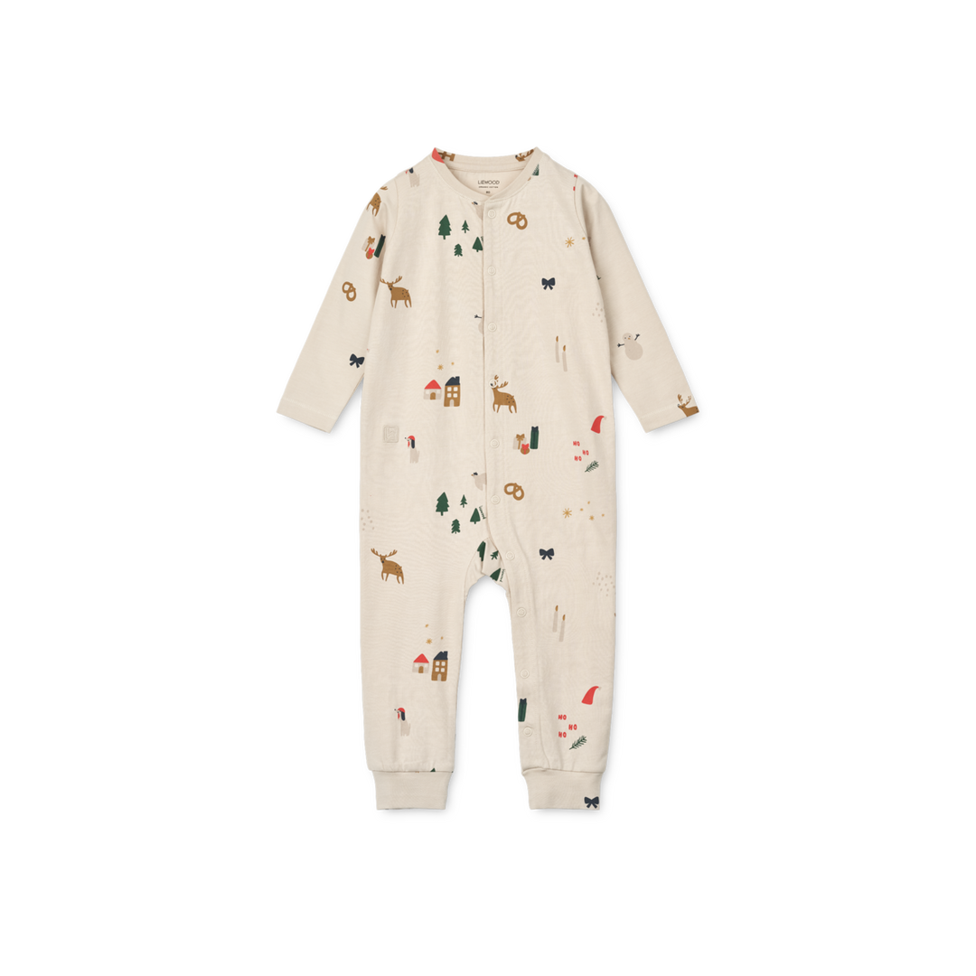 Liewood - Birk Printed Pyjama Jumpsuit (Holiday / Sandy) - Mabel & Fox