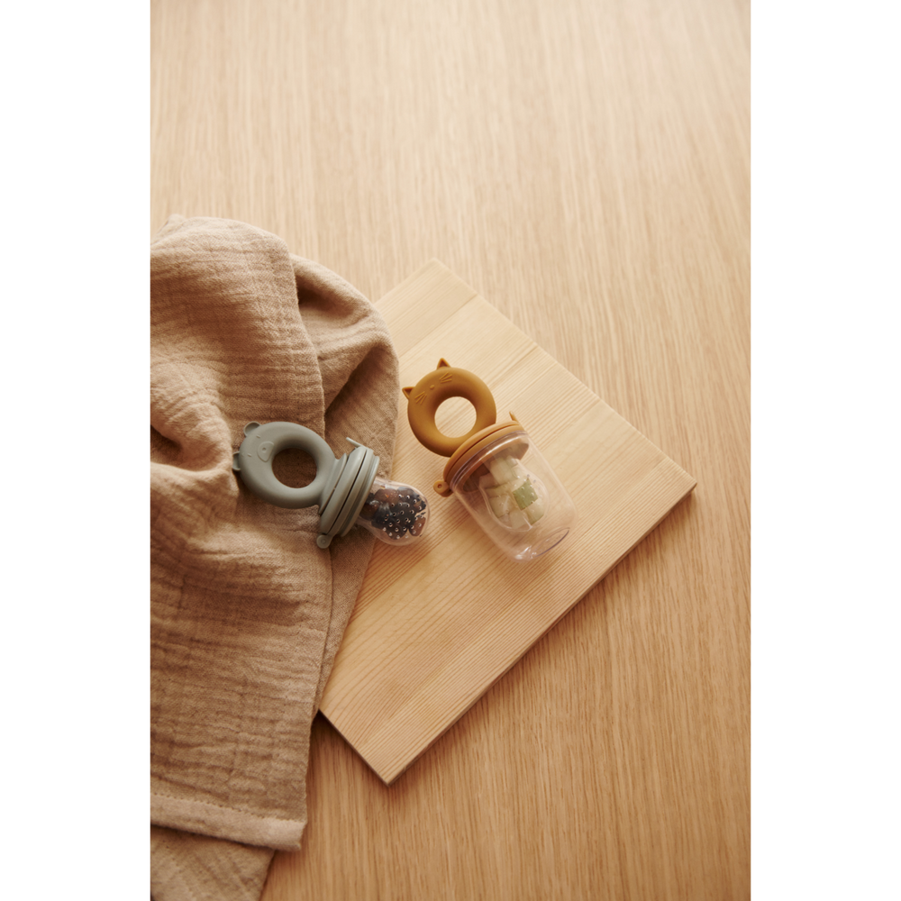 Liewood - Miranda Food Feeder - Bear Whale Blue / Dove Blue (2 Pack) - Mabel & Fox