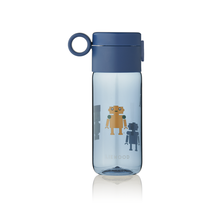 Liewood - Clemence Bottle - Robots / Indigo blue - Mabel & Fox