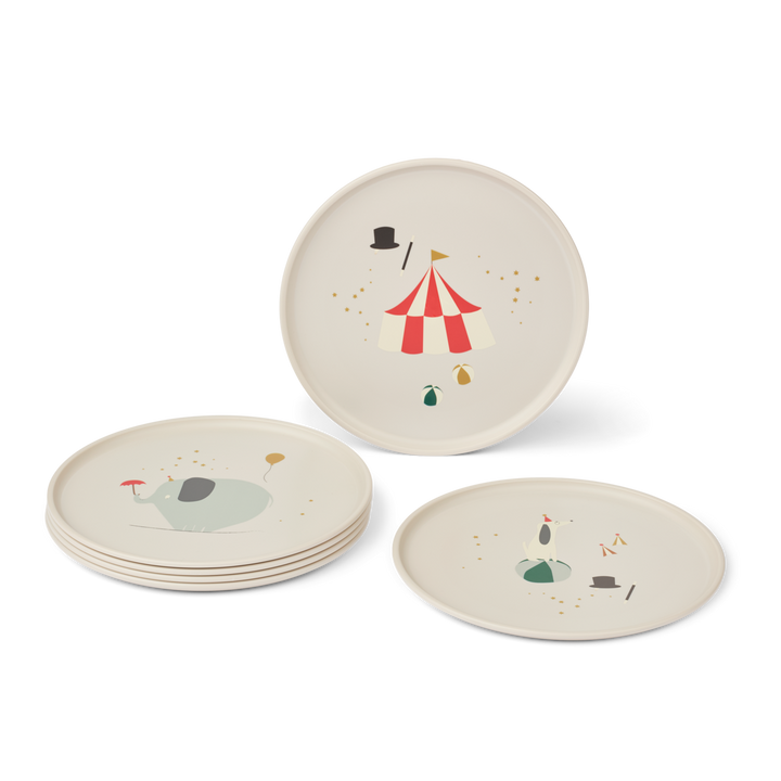 Liewood - Remco Plate - Circus / Sandy (6 Pack)