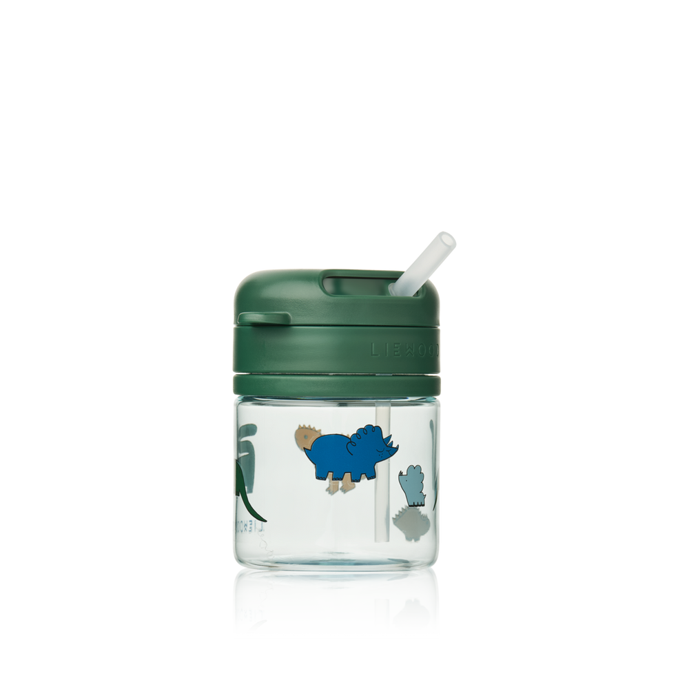 Liewood - Pavia Tritan Straw Cup - Dinosaurs / Mist - Mabel & Fox