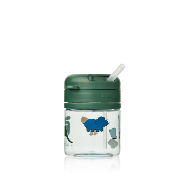 Liewood - Pavia Tritan Straw Cup - Dinosaurs / Mist - Mabel & Fox