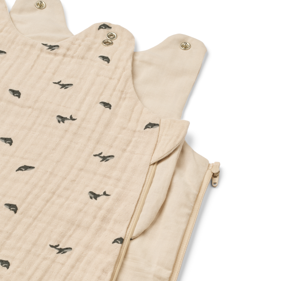 Liewood - Flora Printed Sleeping Bag - Mini Whale / Sandy