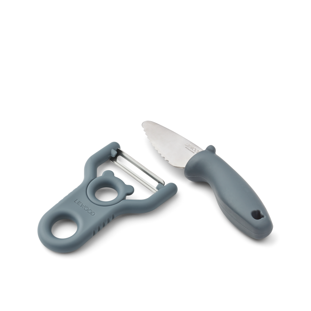 Liewood - Pertense Peeler & Knife Set - Whale Blue