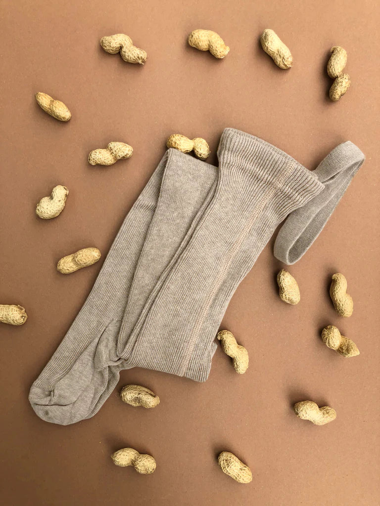 Silly Salis - Footed Cotton Tights - Peanut Blend