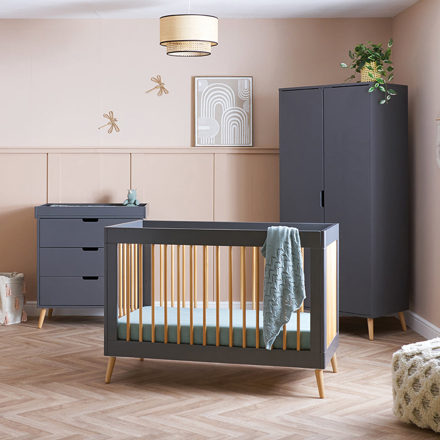 OBaby - Maya Mini 3 Piece Room Set - Slate with Natural - Mabel & Fox