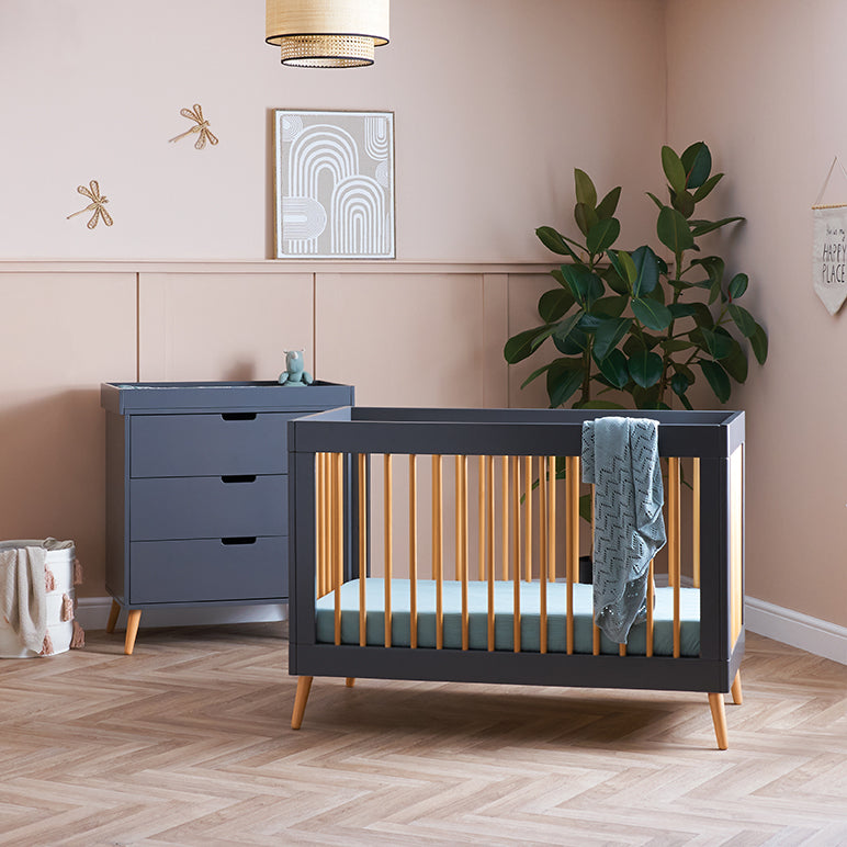 OBaby - Maya Mini 2 Piece Room Set - Slate with Natural - Mabel & Fox