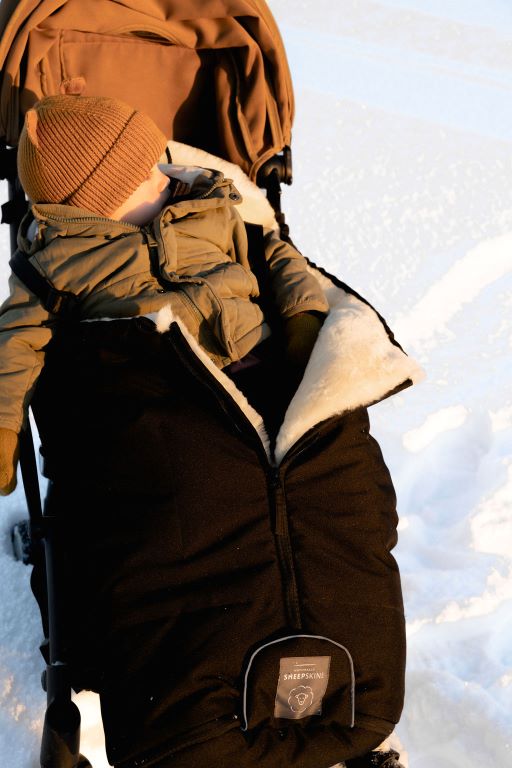 Naturally Sheepskins - Sheepskin Footmuff - Black - Mabel & Fox