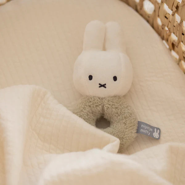 Miffy - Rattle - Fluffy Green Rattle - Mabel & Fox