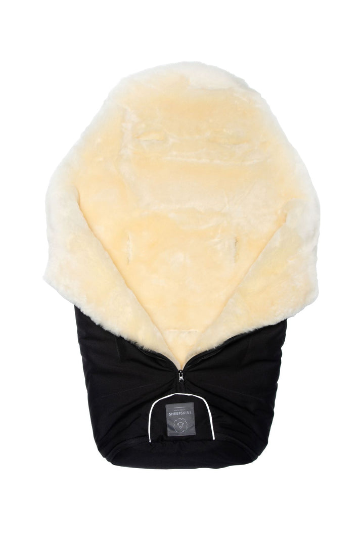 Naturally Sheepskins - Sheepskin Footmuff - Black - Mabel & Fox
