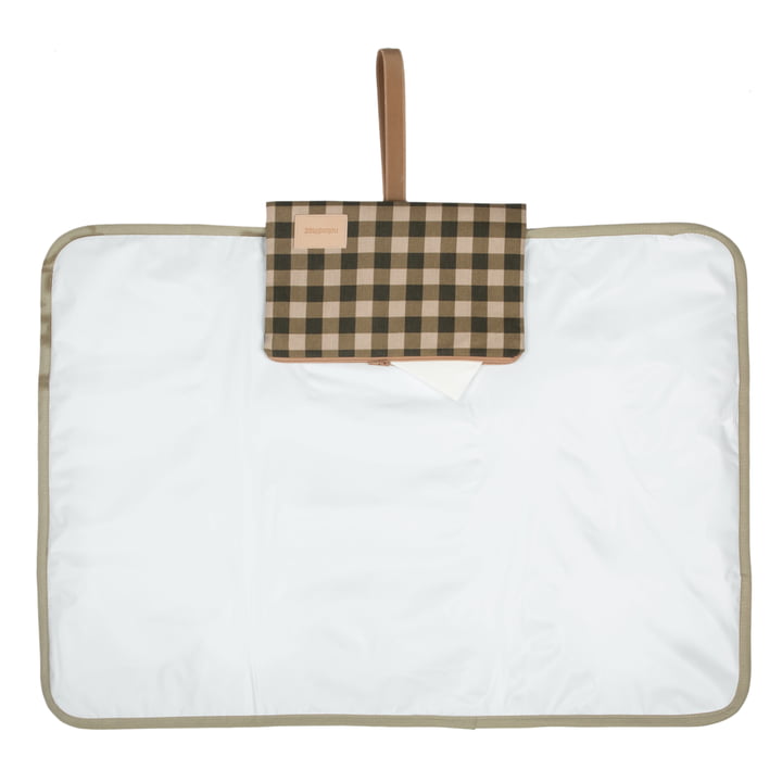 Nobodinoz-Hyde Park Waterproof Changing Pad- Green Checks - Mabel & Fox