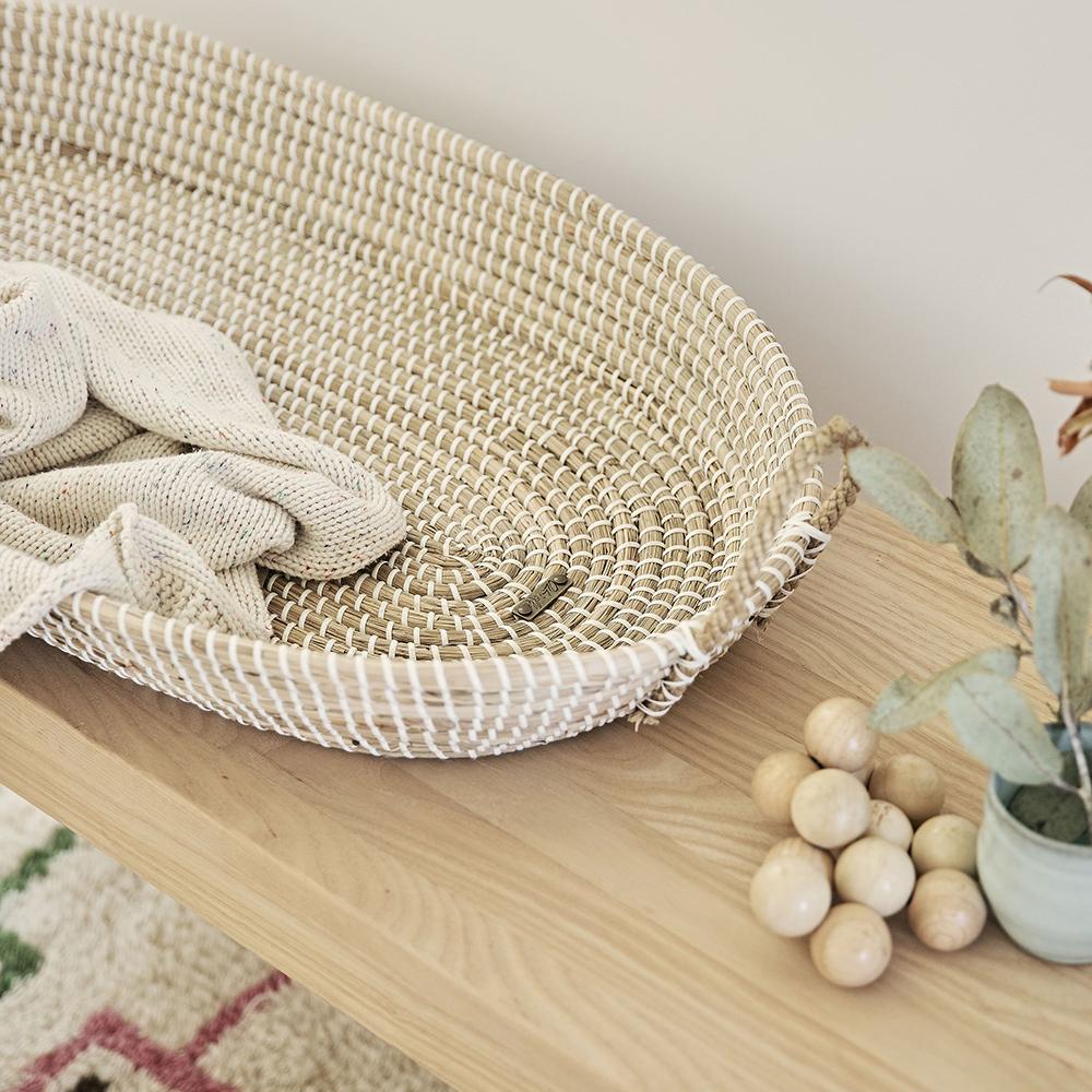 Olli Ella- Reva Seagrass- Changing Basket - Mabel & Fox