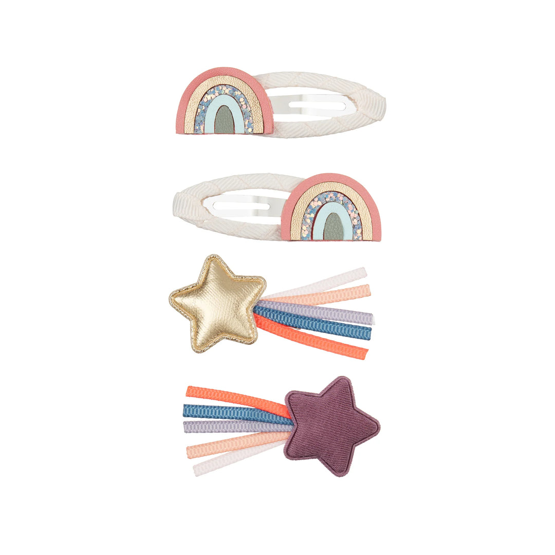 Mimi & Lula - Clic Clac Hair Clips - Over the Rainbow Doodle (4 Pack)
