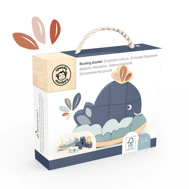 Speedy Monkey - Whale Rocking Stacker - Mabel & Fox