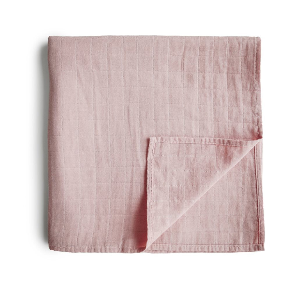Mushie - Organic Swaddle - Rose Vanilla - Mabel & Fox