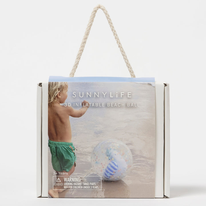 Sunnylife - 3D Inflatable Beach Ball - Sid The Seagull - Blue Stripe