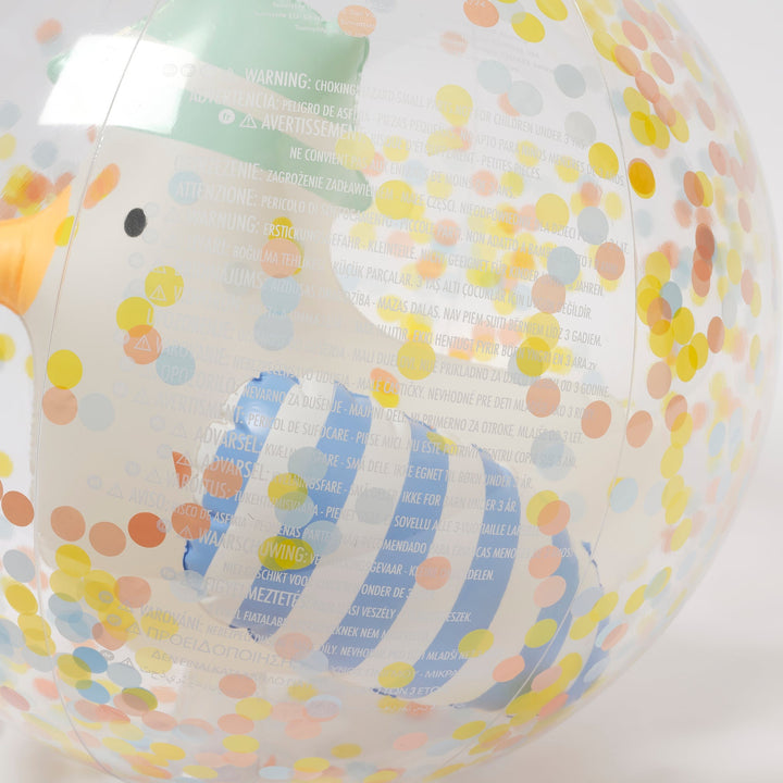 Sunnylife - 3D Inflatable Beach Ball - Sid The Seagull - Blue Stripe