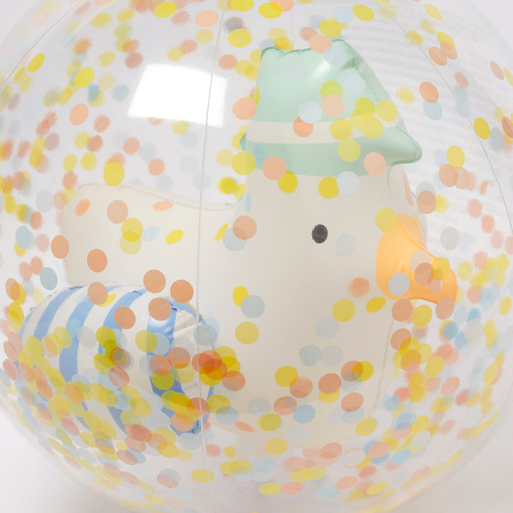 Sunnylife - 3D Inflatable Beach Ball - Sid The Seagull - Blue Stripe
