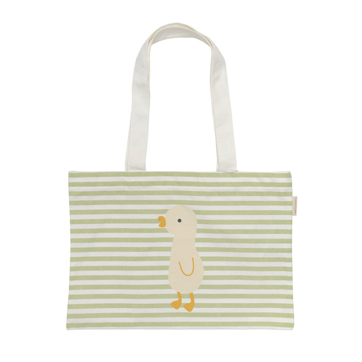 Sunnylife - Kids Canvas Beach Bag - Duck Sage Stripe