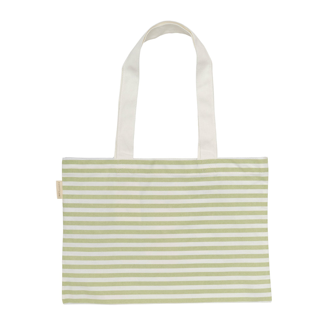 Sunnylife - Kids Canvas Beach Bag - Duck Sage Stripe