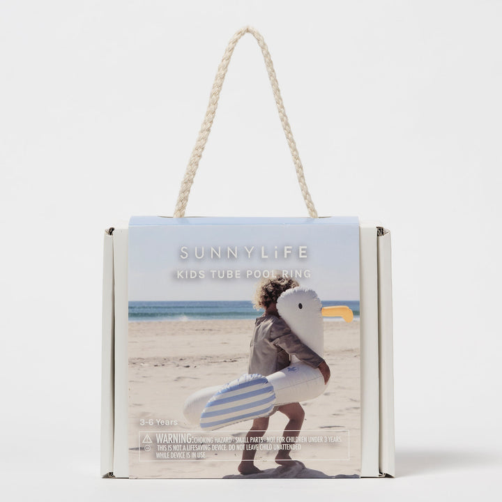 Sunnylife - Kids Pool Ring - Sid the Seagull - Blue Stripe
