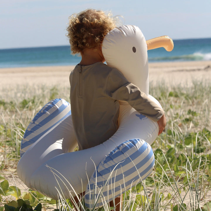 Sunnylife - Kids Pool Ring - Sid the Seagull - Blue Stripe