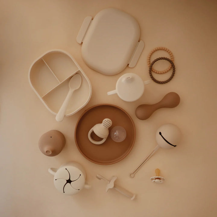 Mushie - Silicone Baby Rattle -Shifting Sand - Mabel & Fox
