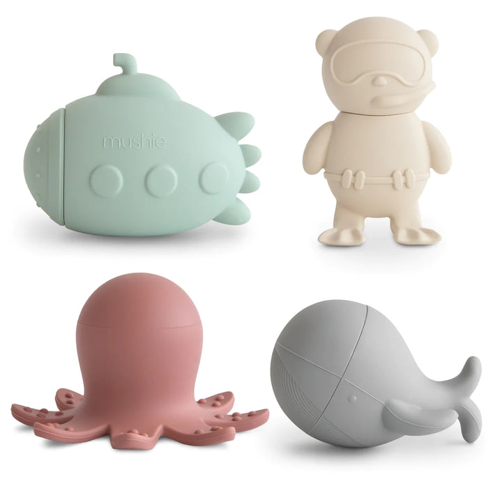 Mushie - Bath Play Set - Sealife - Mabel & Fox