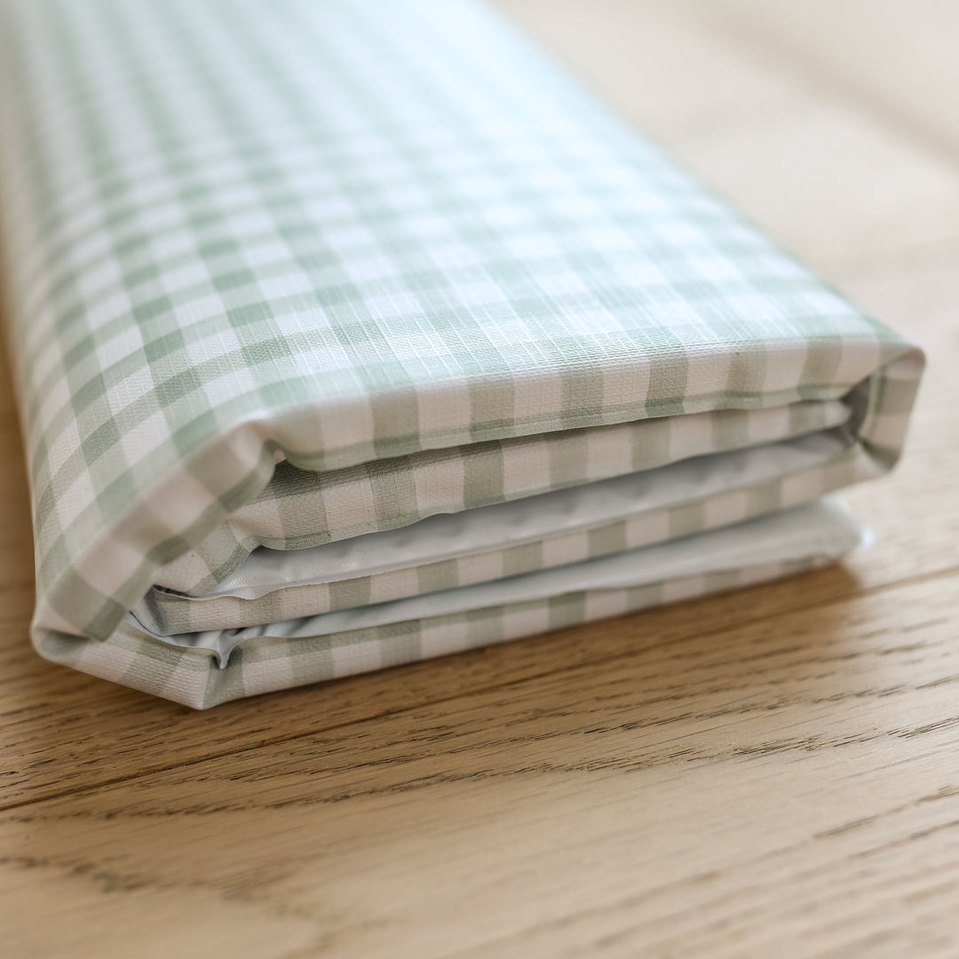 Mabel & Fox - Travel Changing Mat - Sage Gingham - Mabel & Fox