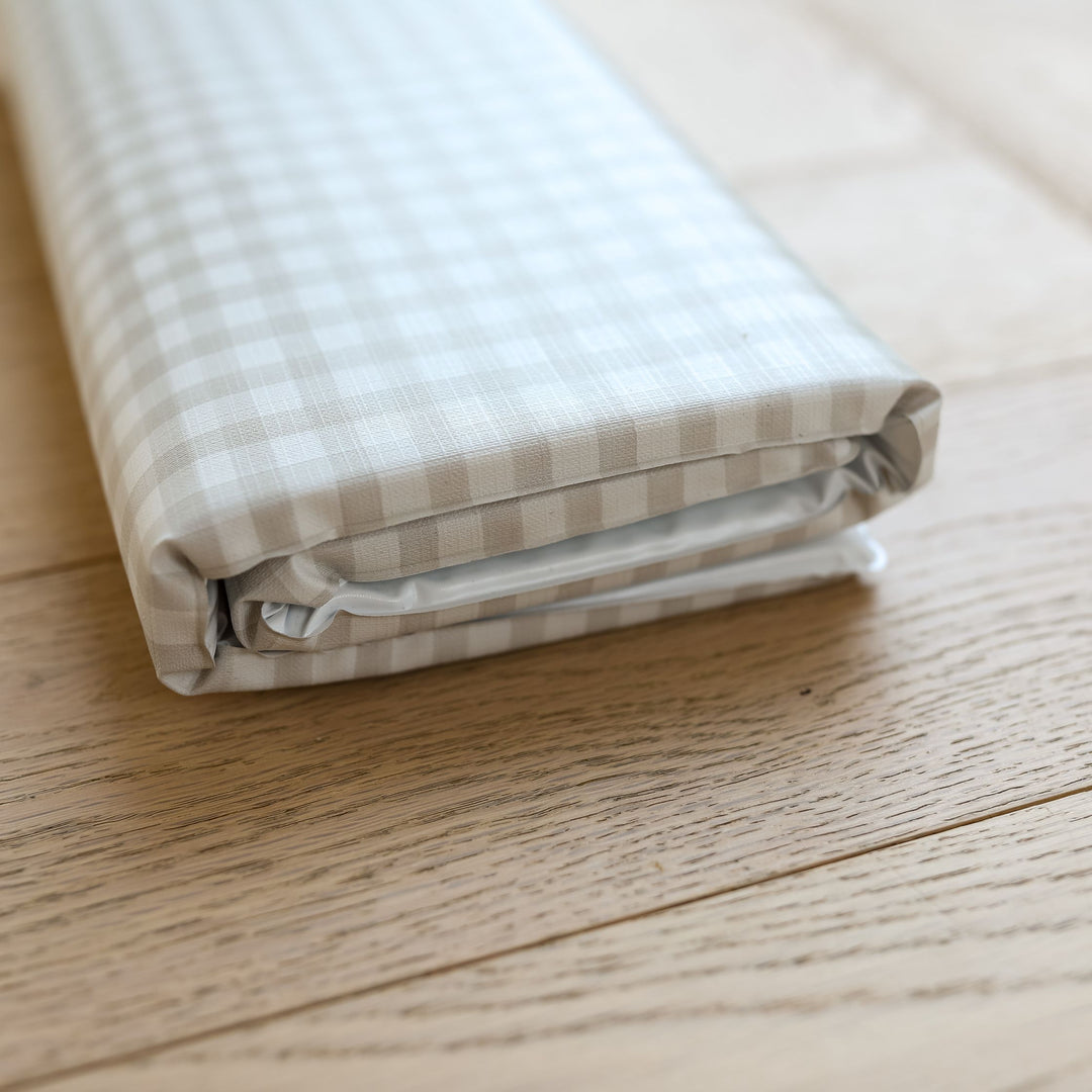 Mabel & Fox - Travel Changing Mat - Beige Gingham - Mabel & Fox