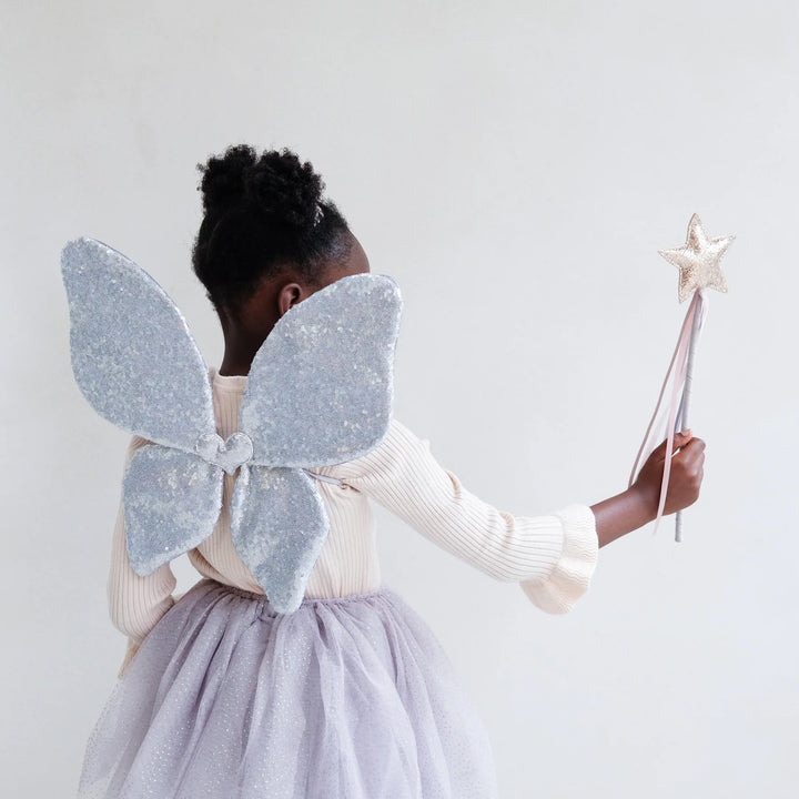 Mimi & Lula - Sparkle Sequin Wings - Silver - Mabel & Fox