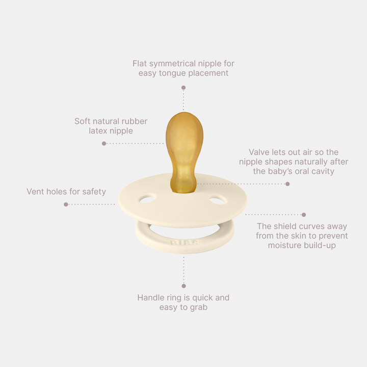 Bibs - Colour Pacifier - Symmetrical Nipple - Sand / Iron - Mabel & Fox