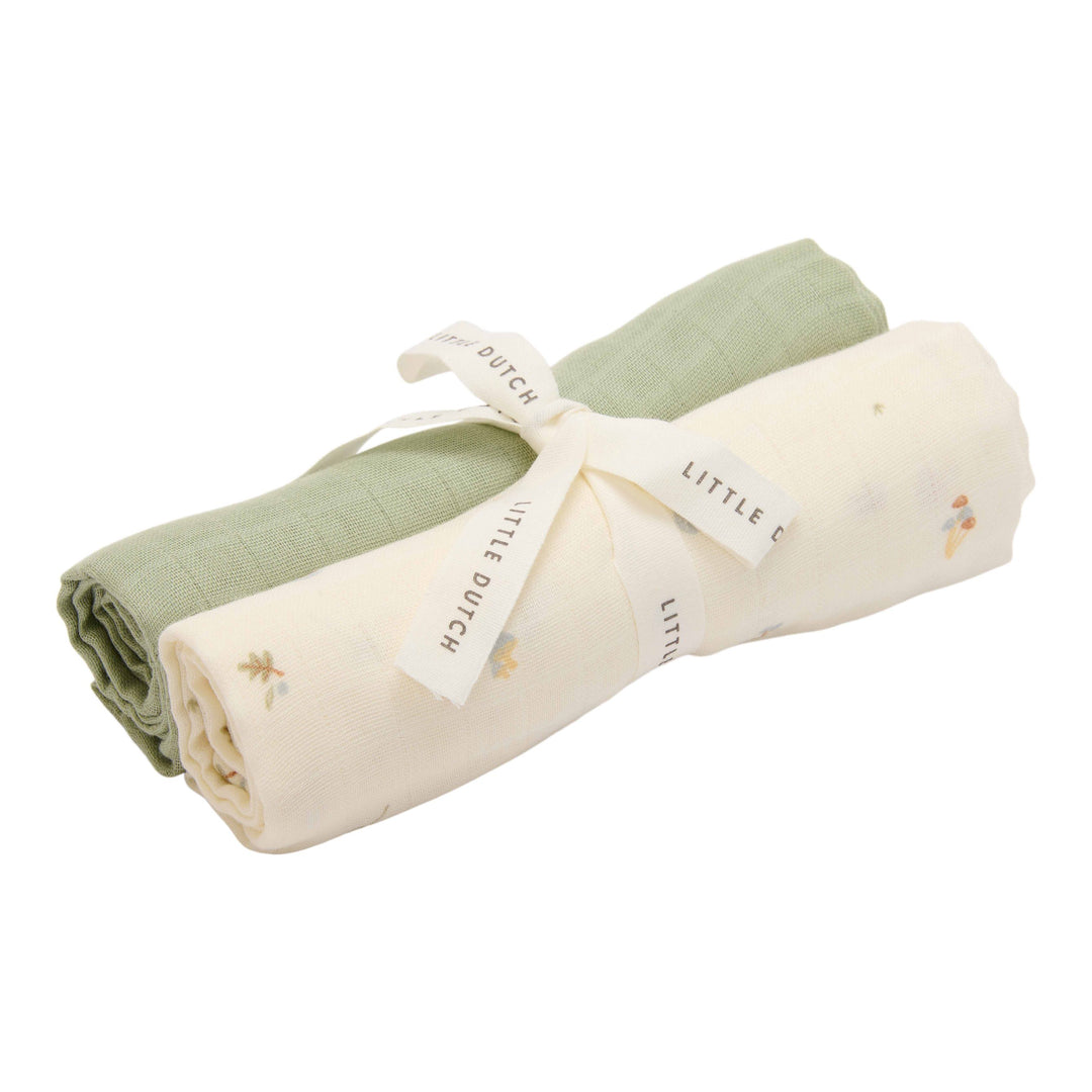 Little Dutch - Swaddle - Forest Treasures & Sage (2 Pack) - Mabel & Fox