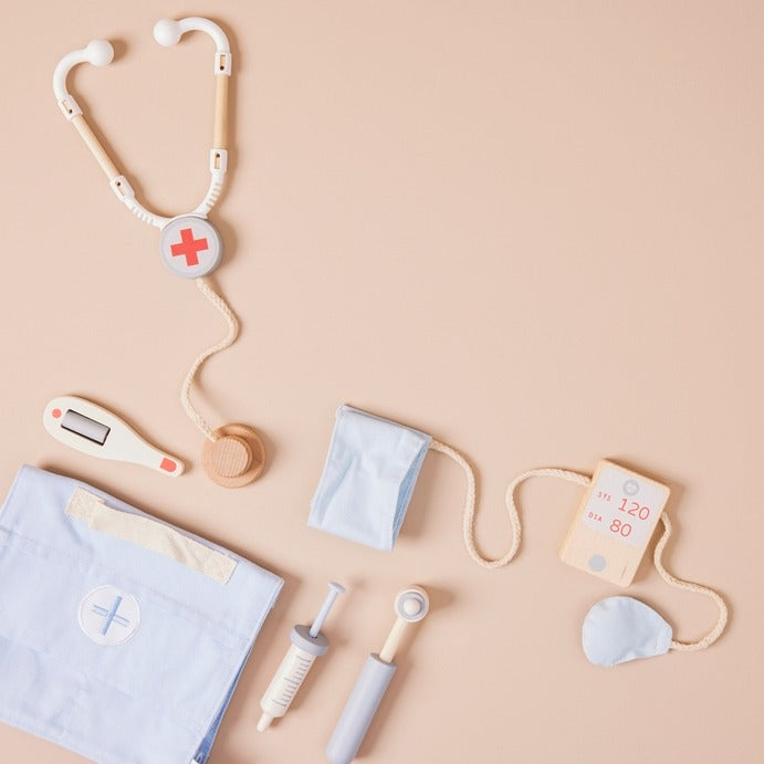 Just Bee Kids - Wooden Doctor Pretend Play Set - Mabel & Fox