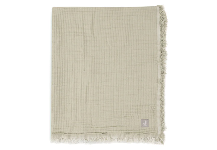 Jollein - Cradle Blanket - Fringe - Olive Green/Ivory - Mabel & Fox