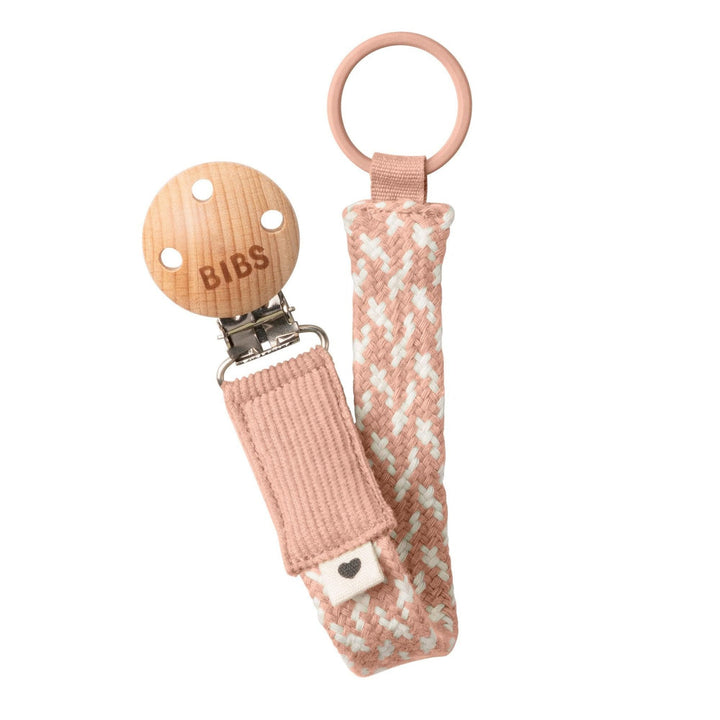 Bibs - Pacifier Clip - Blush/Ivory