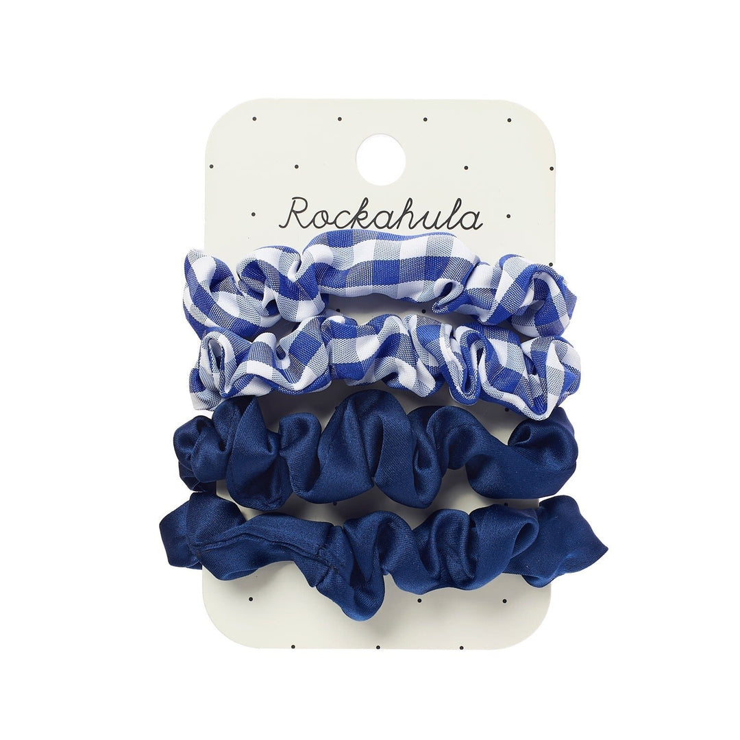Rockahula - School Check & Satin Scrunchie Set - Blue