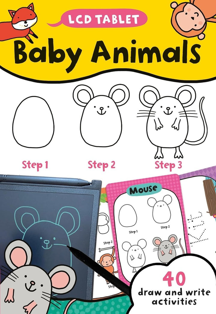 Children’s Lcd Tablet & Flashcard Set - Baby Animals