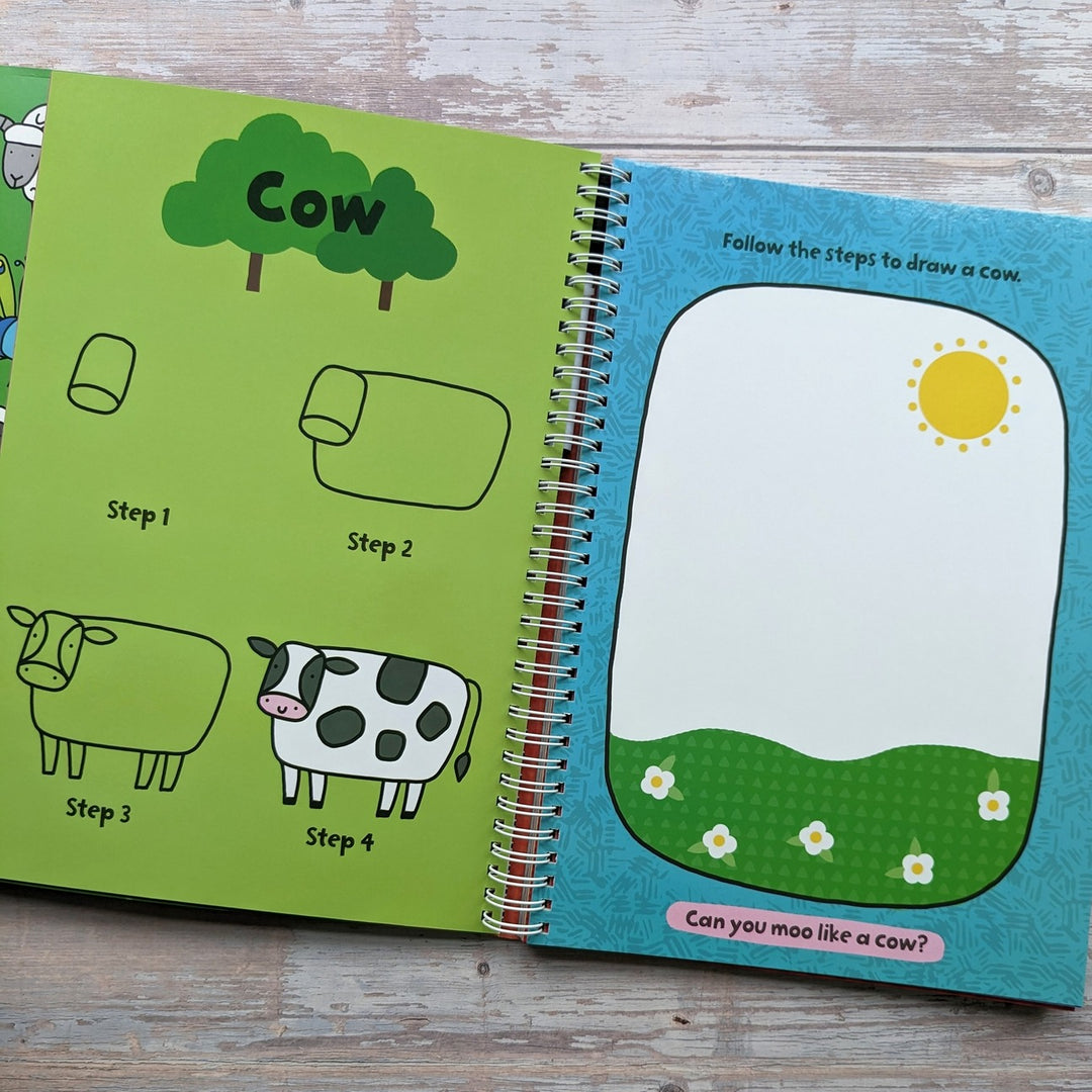 Learn To Draw Farm Animals - Wipe Clean Book