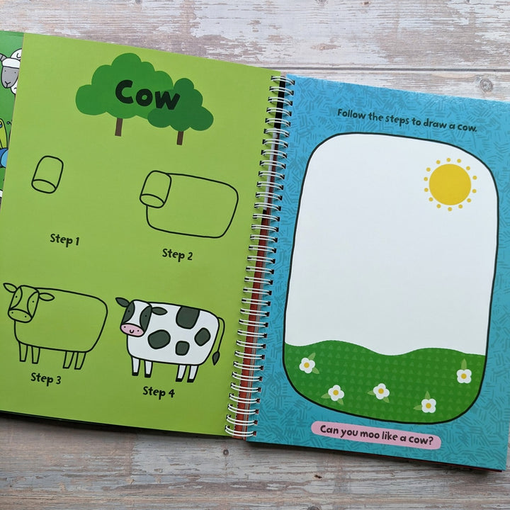 Learn To Draw Farm Animals - Wipe Clean Book