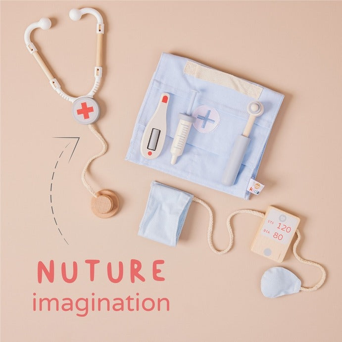 Just Bee Kids - Wooden Doctor Pretend Play Set - Mabel & Fox